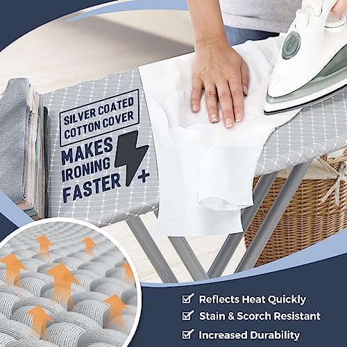 STO STO 48 x 15 Ironing Board with Iron Holder Adjustable Height Foldable