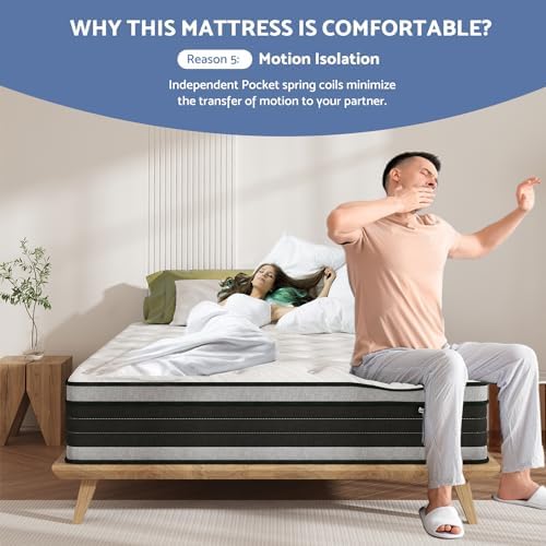 Bednew 14 Inch Hybrid Pillow Top King Mattress