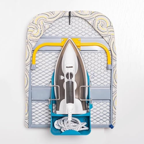 Space-saving Folding Ironing Board with Iron Stand