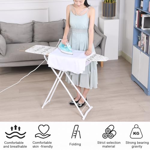 Full Size Foldable Ironing Board with Adjustable Height and Iron Rest