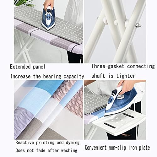 Large Vertical Ironing Board with Adjustable Height and Iron Bucket