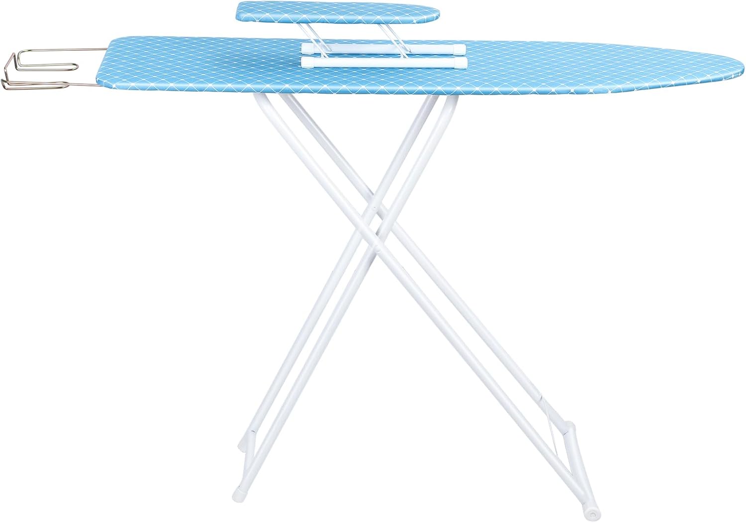 PAPABA Ironing Board with Foldable Iron Rest and Heat-Resistant Cover Blue