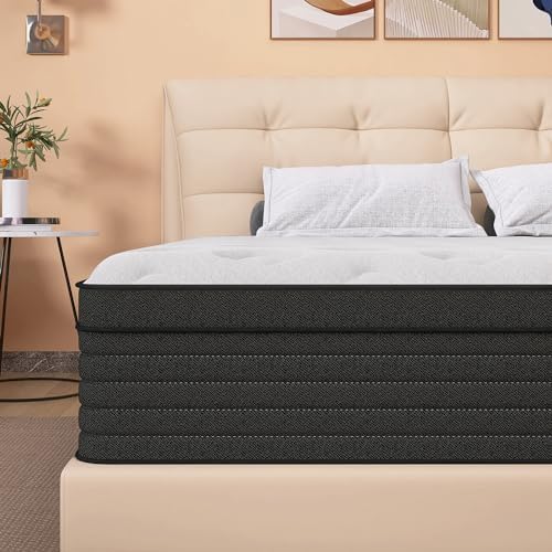 Aicehome Queen Mattress 14 Inch Pocket Spring Gel Memory Foam Medium Firm