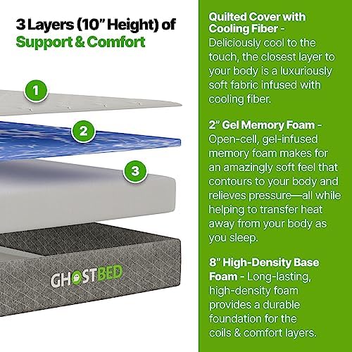 GhostBed 10 Inch RV Mattress Short King