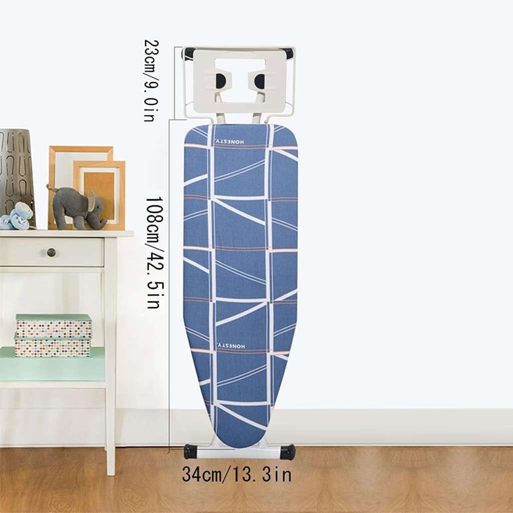 Large Vertical Ironing Board with Adjustable Height and Iron Bucket