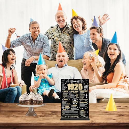 Eiurteao 100th Birthday Table Sign with Stand