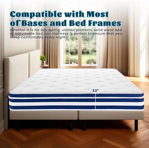 OOTDAY 12 Inch Medium Firm Full Mattress in a Box