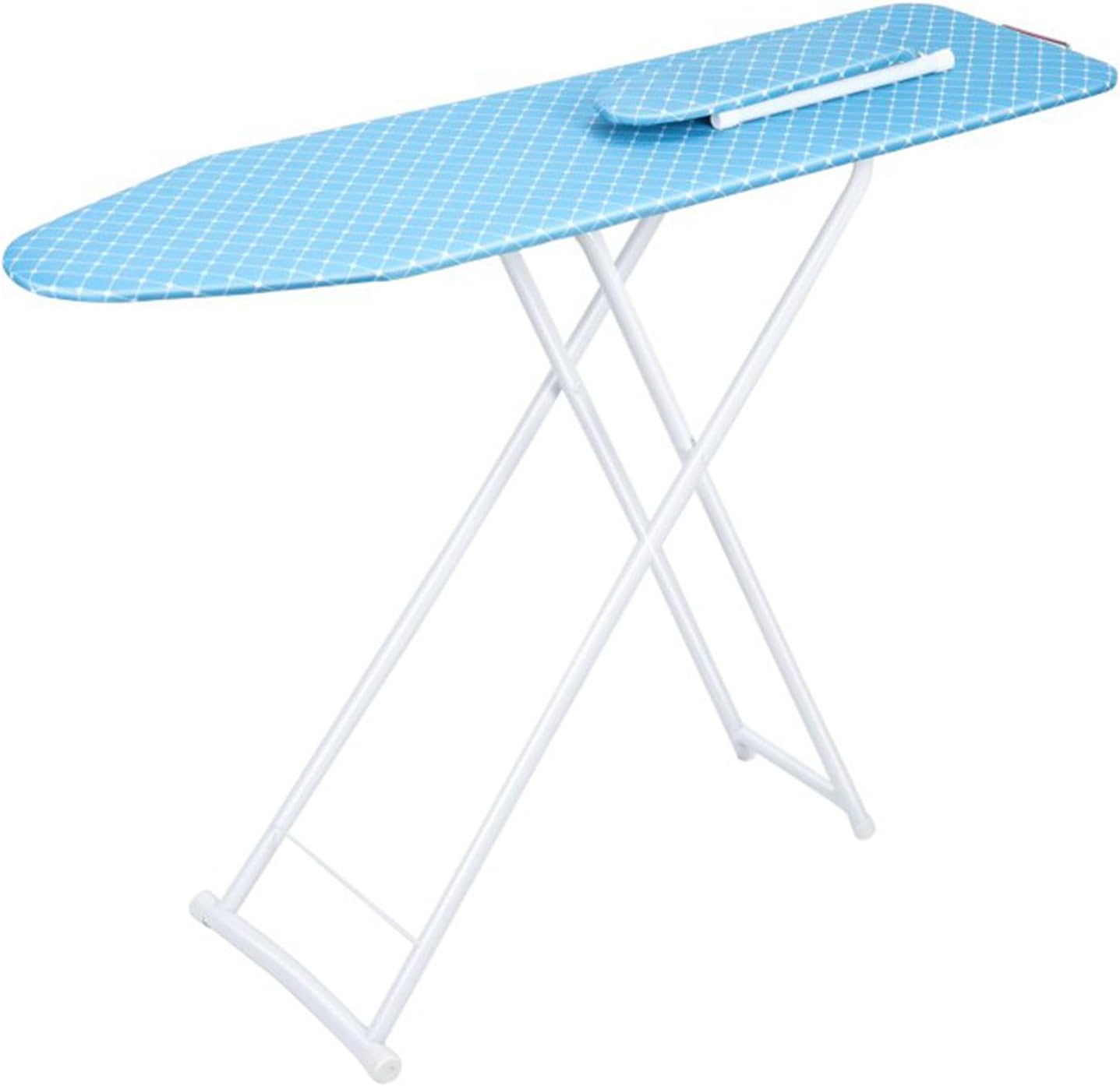 PAPABA Ironing Board with Foldable Iron Rest and Heat-Resistant Cover Blue