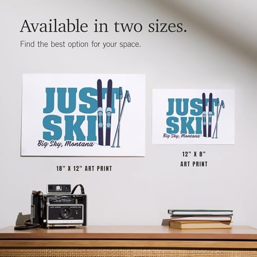 Lantern Press 8x12 Art Print Big Sky Montana Ski