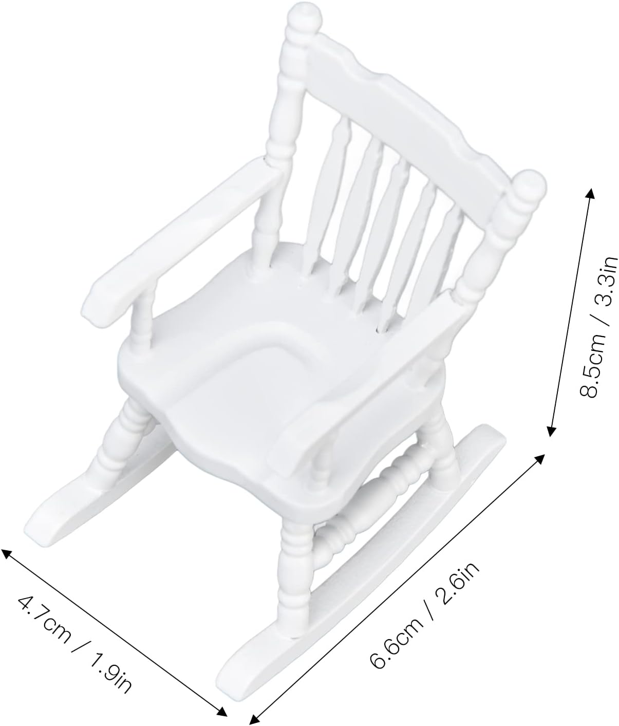 Dollhouse Rocking Chair Mini Wood Chair for Home Decor
