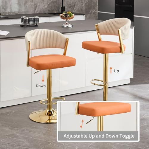 VipDesk Bar Stools Set of 2 Adjustable Swivel Counter Height