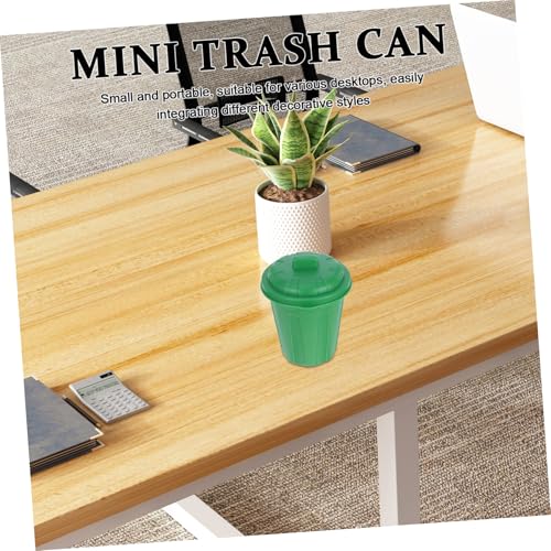 Sosoport 10Pcs Green Mini Trash Can for Desk Organization