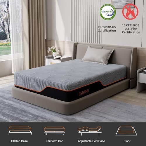 ESHINE 14 Inch Full Gel Memory Foam Mattress with Back Pain Relief