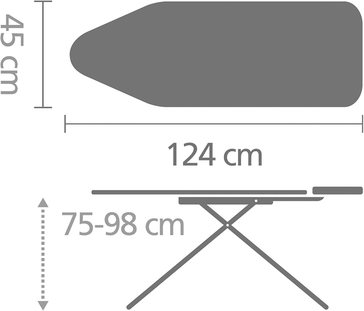 Brabantia Size C Ironing Board 49x18in 7 Height Options