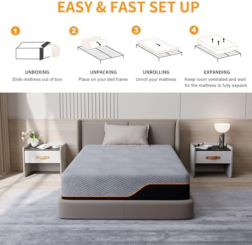 ESHINE 14 Inch Full Gel Memory Foam Mattress with Back Pain Relief