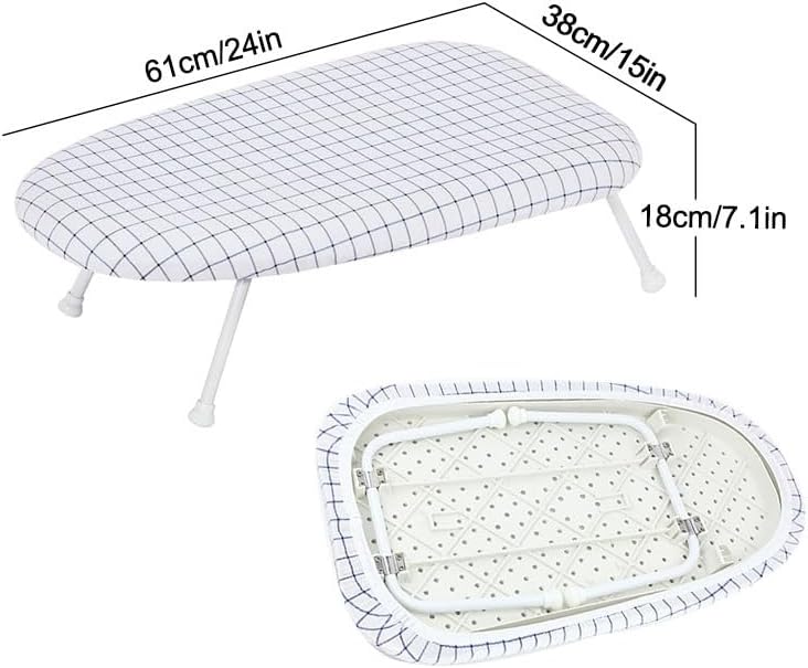 Compact Ironing Board with Folding Legs and Extra Wide Countertop