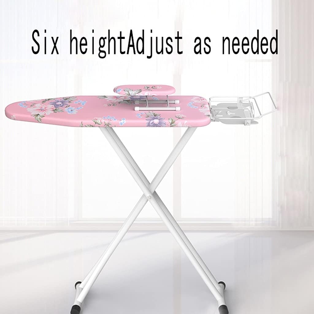 Foldable Ironing Board with 4-Tube Bracket 90cm Large Ironing Shelf Adjustable Height
