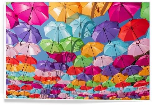 Lantern Press 8x12 Art Print of Colorful Umbrellas