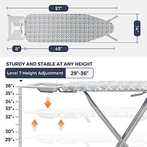 STO STO 45 x 14 Inch Ironing Board with Iron Holder