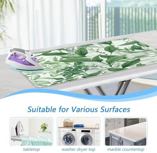 Green Plants and Leaves Ironing Mat Foldable Durable