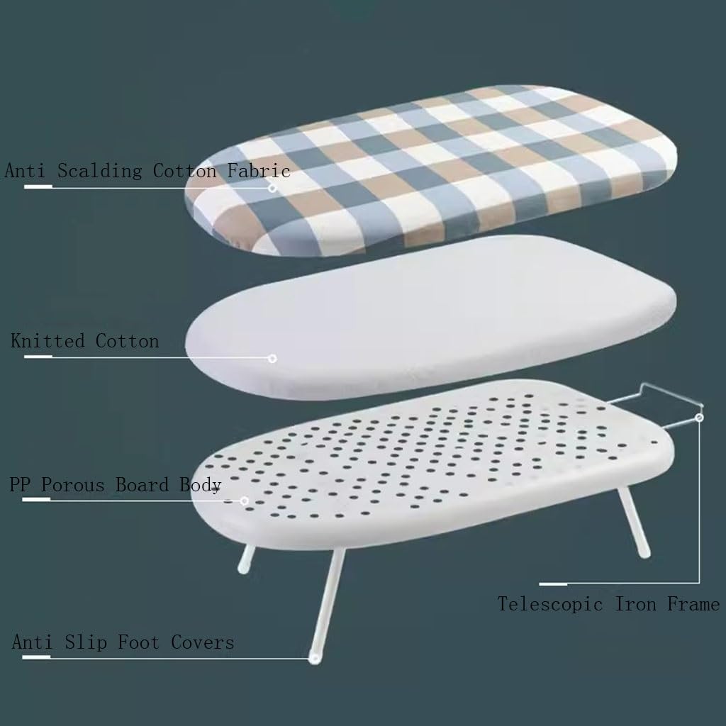 Folding Countertop Ironing Board with Removable Sleeve