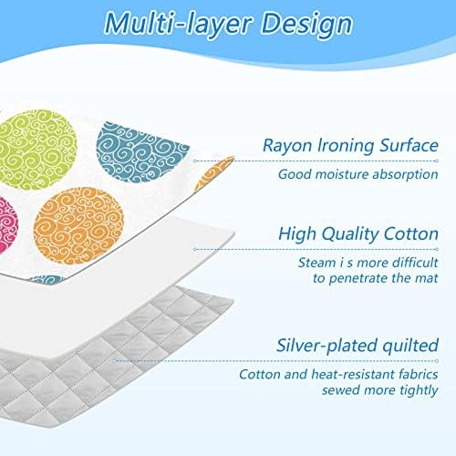 Colorful Polka Dot Ironing Mat with Silicone Rest