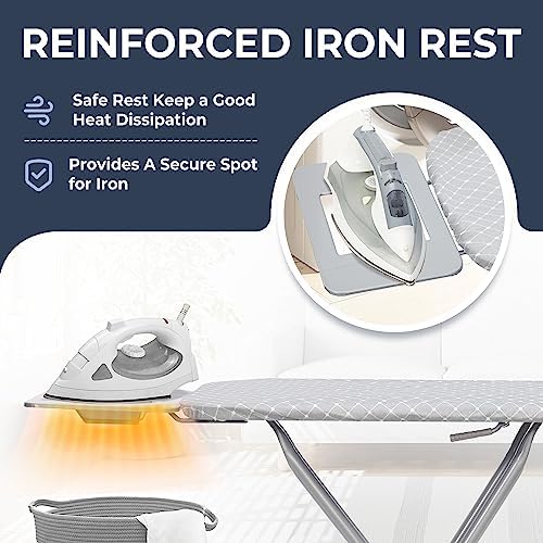 STO STO 48 x 15 Ironing Board with Iron Holder Adjustable Height Foldable