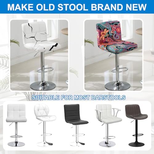 Levoberg Bar Stool Covers Set of 2 Printed Slipcovers with Backs