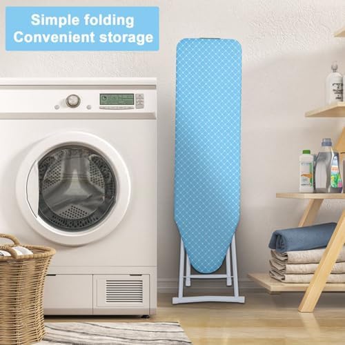 PAPABA Ironing Board with Foldable Iron Rest and Heat-Resistant Cover Blue