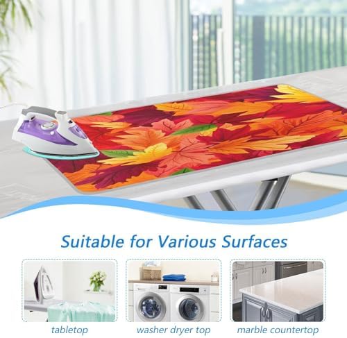 Bright Red Autumn Leaves Portable Ironing Mat Heat Resistant