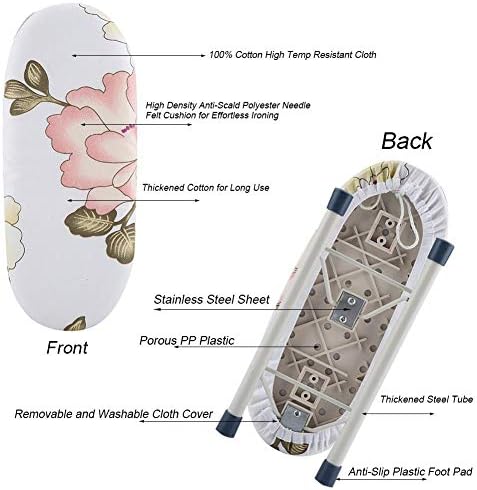 Mini Foldable Ironing Board with Cotton Cover for Sleeve Cuff and Collar
