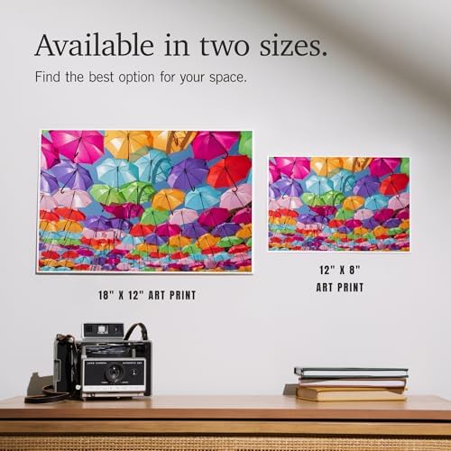 Lantern Press 8x12 Art Print of Colorful Umbrellas