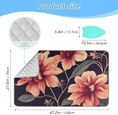GAIGEO Beautiful Flower Leaves Portable Ironing Mat