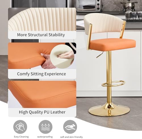 VipDesk Bar Stools Set of 2 Adjustable Swivel Counter Height