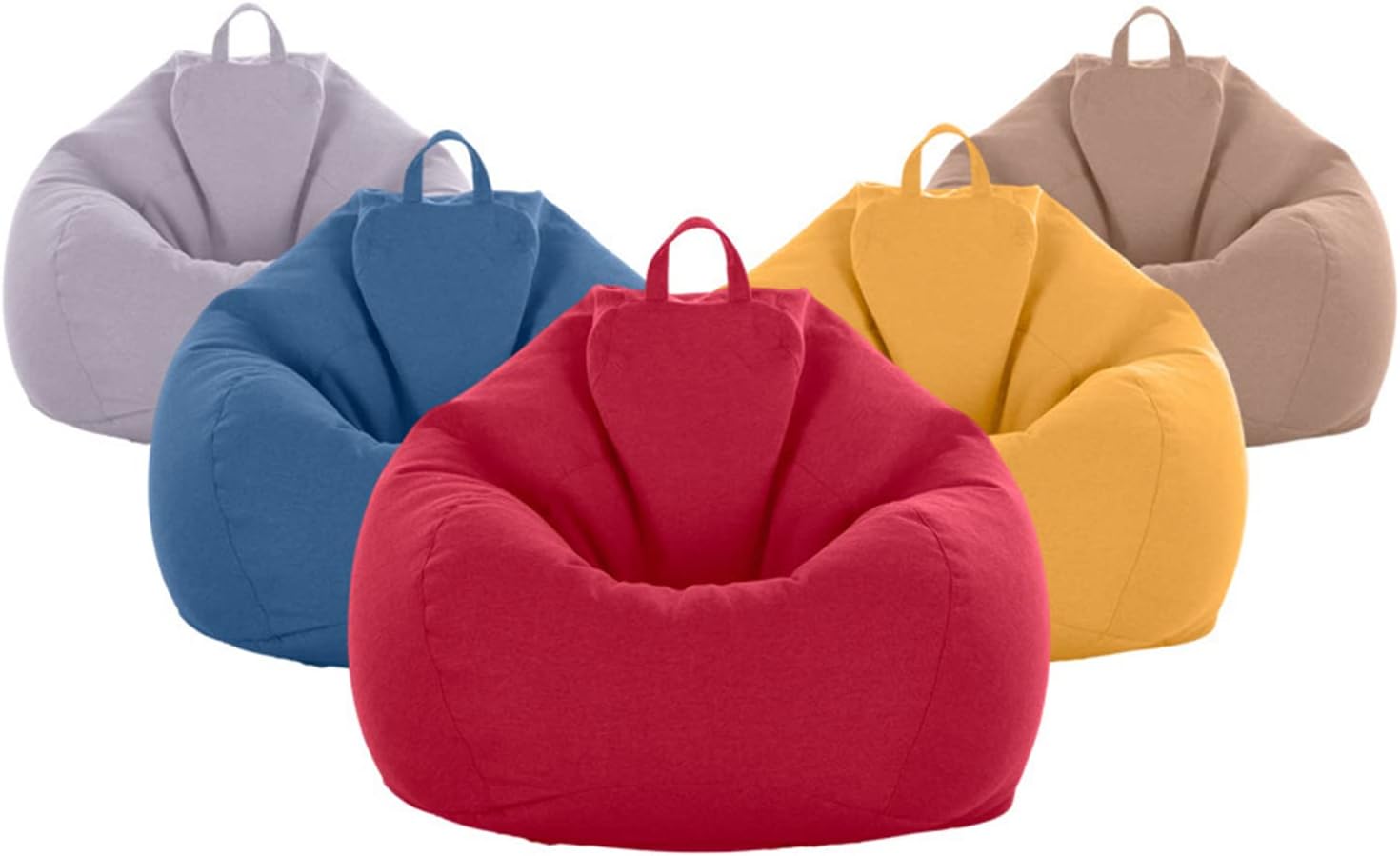Bean Bag Cover Cotton Linen Zipper 110x130cm Blue