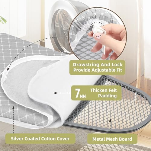 Ironing Board 48x15 with Iron Holder and Adjustable Height