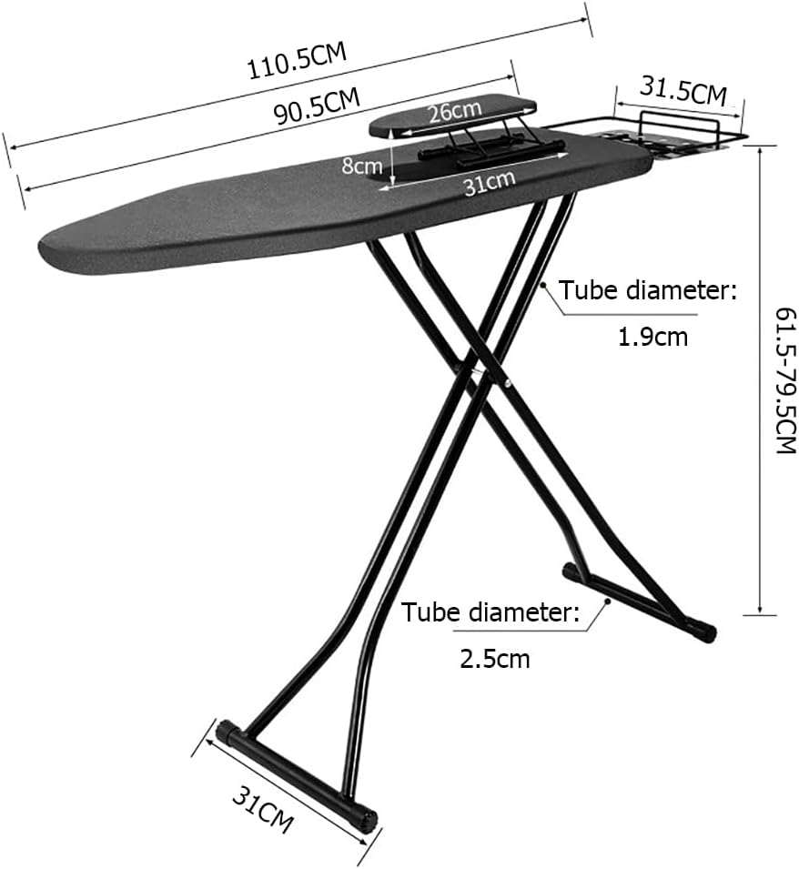 PA-DABAOO Full Size Ironing Board with 6 Height Adjustments