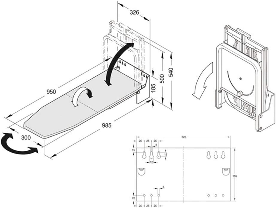 Wall-Mounted Ironing Board with Cover 387 x 118
