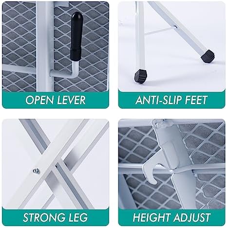 BKTD Ironing Board with Steam Rest and Non-Slip Legs