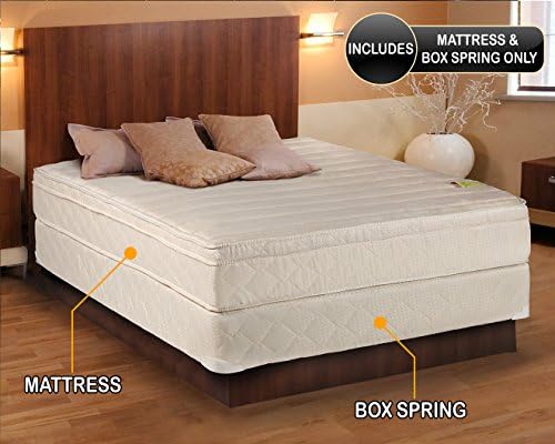 Dream Solutions USA Comfort Pedic Pillow Top Mattress Set with Bed Frame
