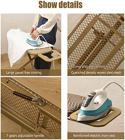 Golden Frame Ironing Board with T-Leg and Adjustable Height