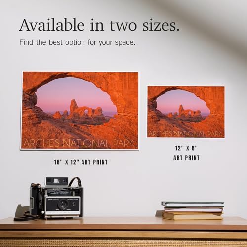 Lantern Press 8x12 Art Print Arches National Park Utah Pink Sky