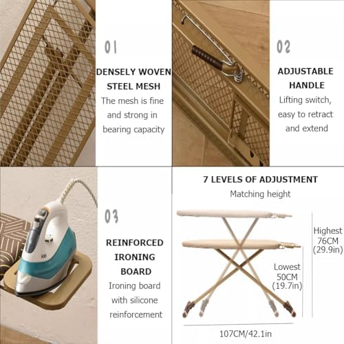 PA-DABAOO Full Size Ironing Board with Cover and Stand