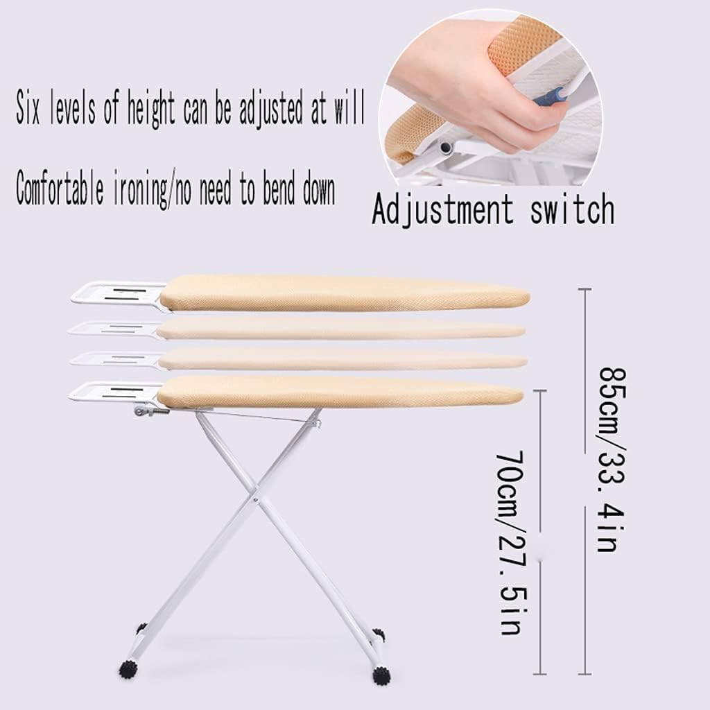 Ironing Board with 6 Height Options and Anti-Scald Fabric
