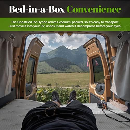 GhostBed 10 Inch Short King RV Mattress - Memory Foam Hybrid Coils