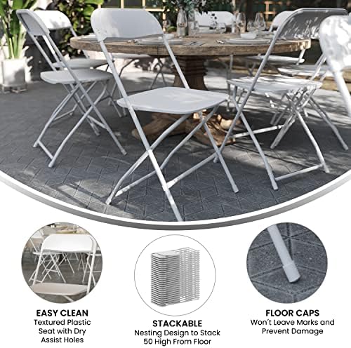 Flash Furniture Hercules Series Folding Chairs Set of 6 White