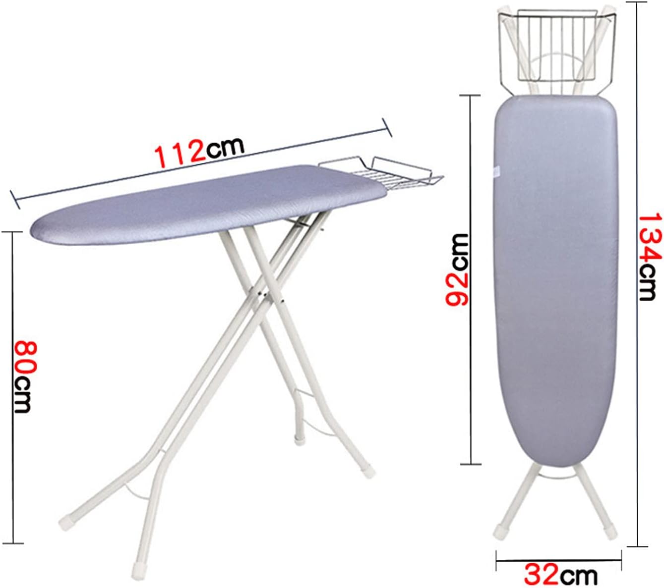 Heat Resistant Ironing Board with Foldable Stand and Steam Rest