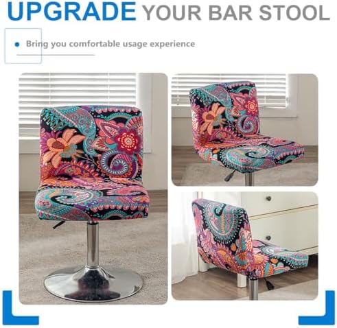 Levoberg Bar Stool Covers Set of 2 Printed Slipcovers with Backs