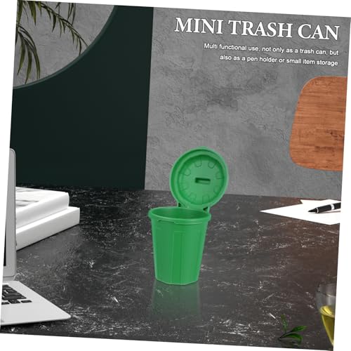 BESPORTBLE 10pc Green Mini Trash Can with Lid Desktop Organizer