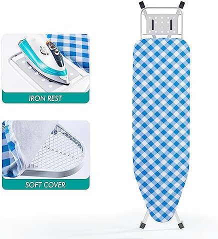 BKTD Ironing Board with Steam Rest and Non-Slip Legs